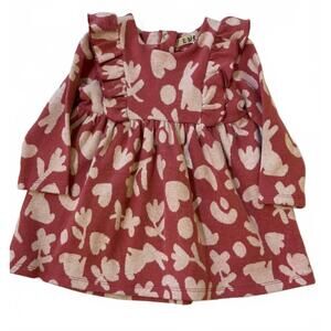 NEW EMC girl's mixed print fabric dress in pink